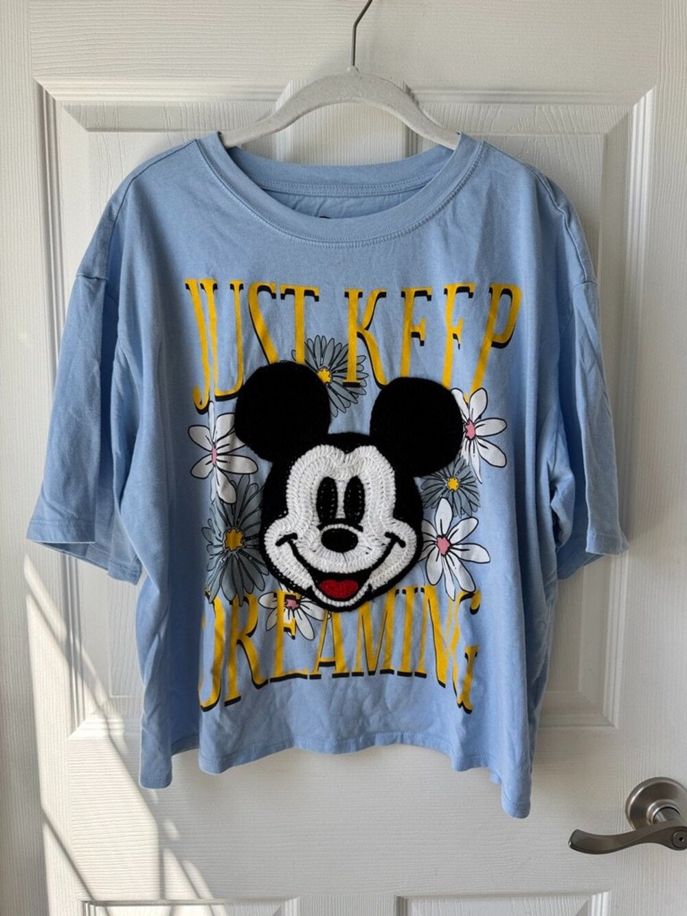 Mickey Mouse Embroidered Crop Tee Juniors XXL, Women’s XL